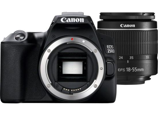 Canon EOS 250D 24.1 MP DSLR Camera w/ EF-S 18-55mm f/3.5-5.6 III Lens - Black